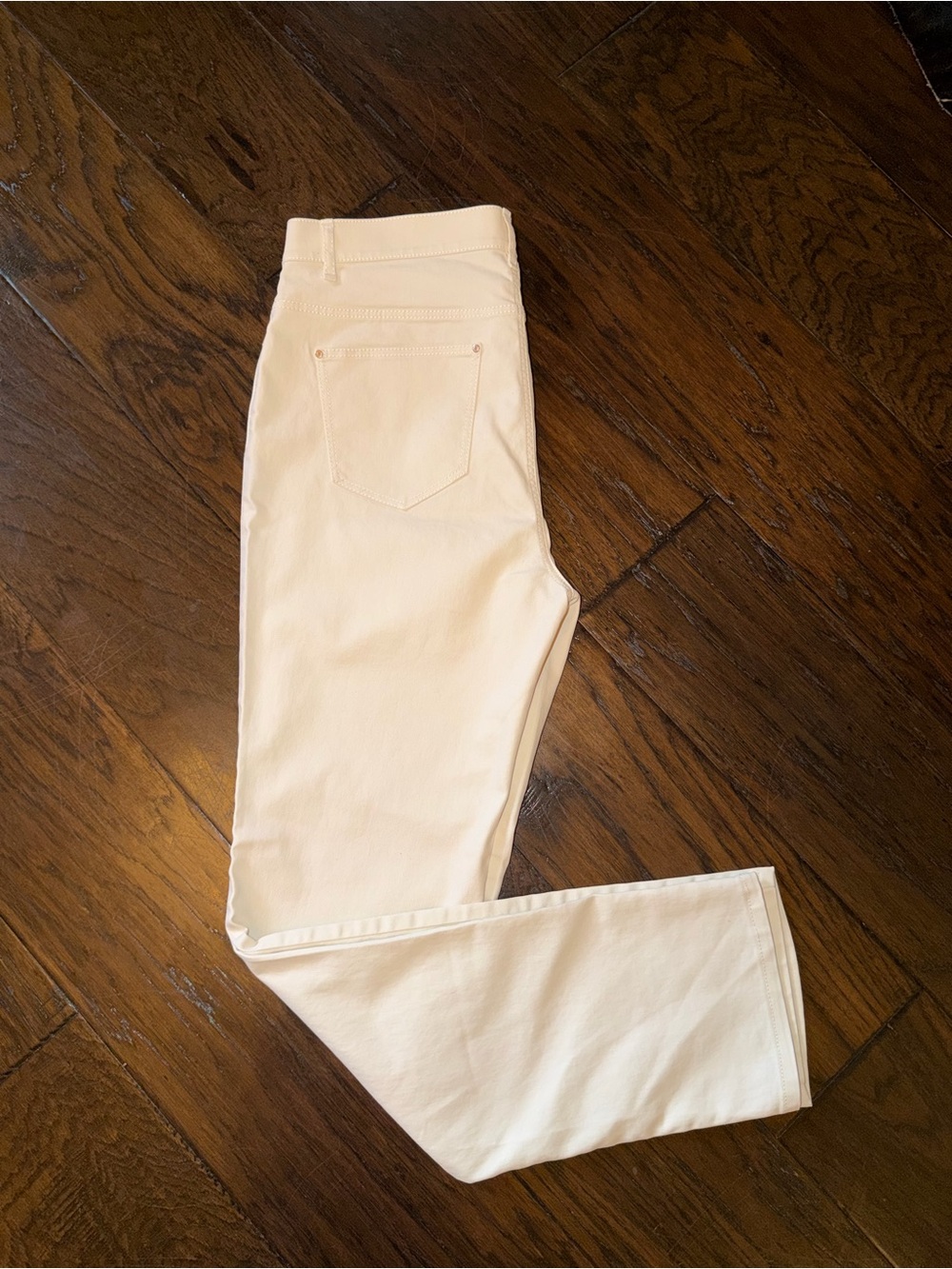 Lafayette 148 New York Women Pants Jeans Cream Straight Leg Size 8, EUC - Picture 4 of 7